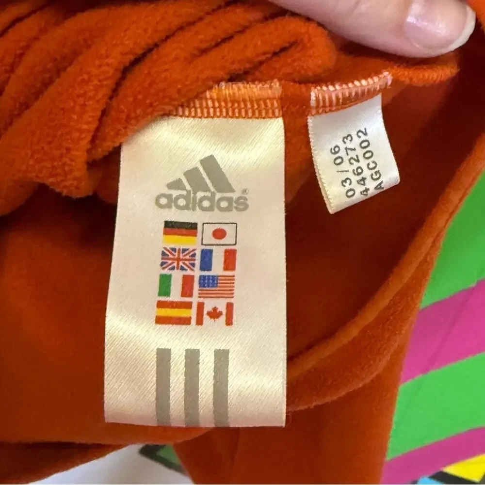 Adidas Orange Long Sleeve Fleece Casual Comfort. Size Large. Excellent condition